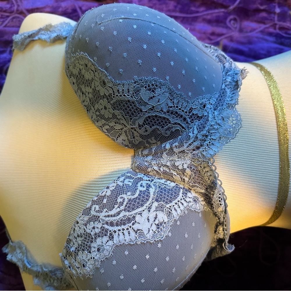 Elegant Lace Blue Bra